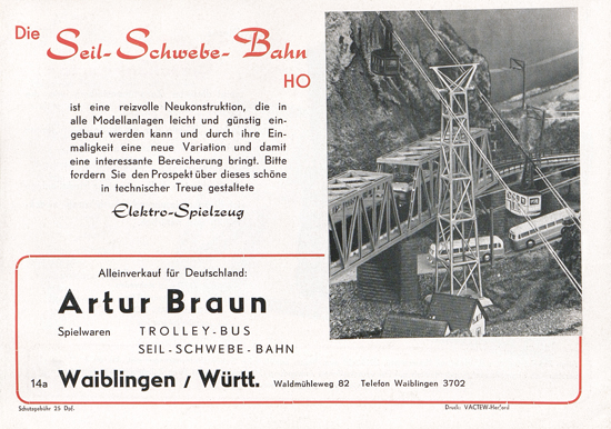 Eheim Trolley Bus H0 Katalog 1955