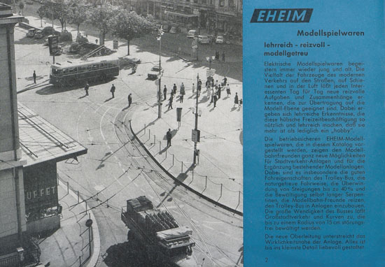 Eheim Modellspielwaren H0 Katalog 1962