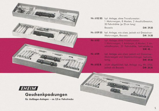 Eheim Modellspielwaren H0 Katalog 1962