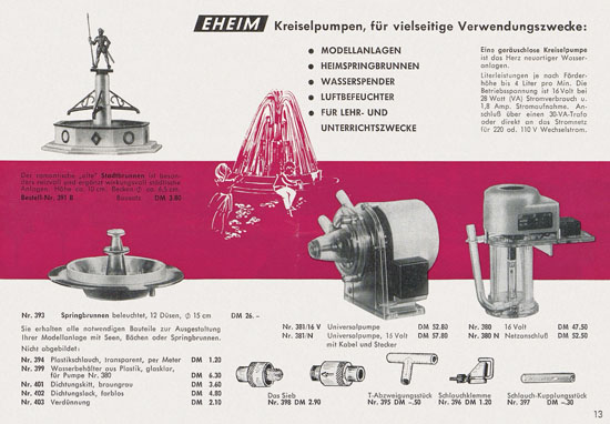 Eheim Modellspielwaren H0 Katalog 1962