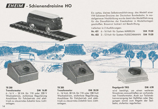 Eheim Modellspielwaren H0 Katalog 1962