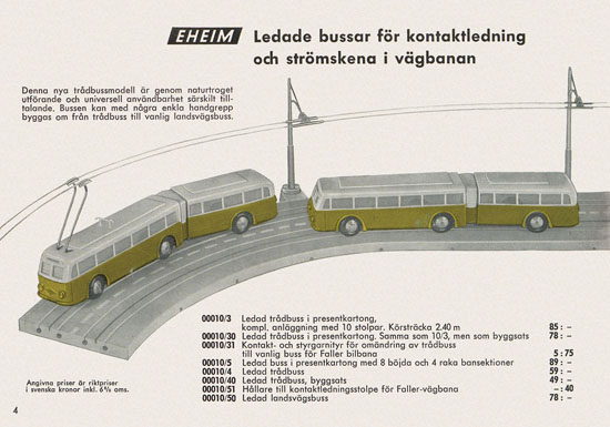 Eheim Modeller H0 Sverige 1962