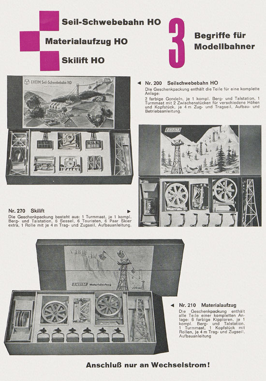 Eheim Modellspielwaren H0 Prospekt 1959