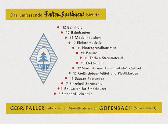 Faller Katalog 1955