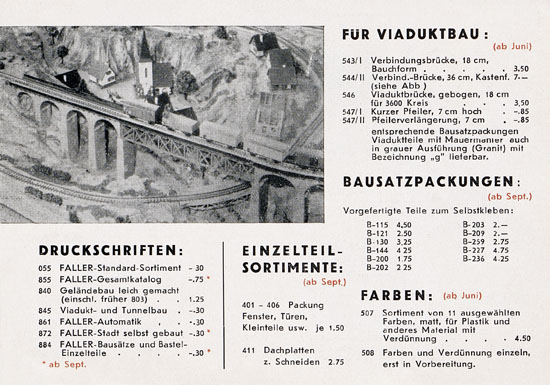 Faller Neuheiten-Katalog 1955