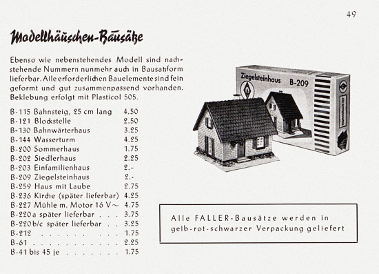 Faller Katalog 1956 856