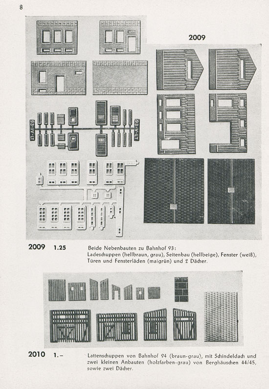 Faller Einzelteilsortimente E 859 1959