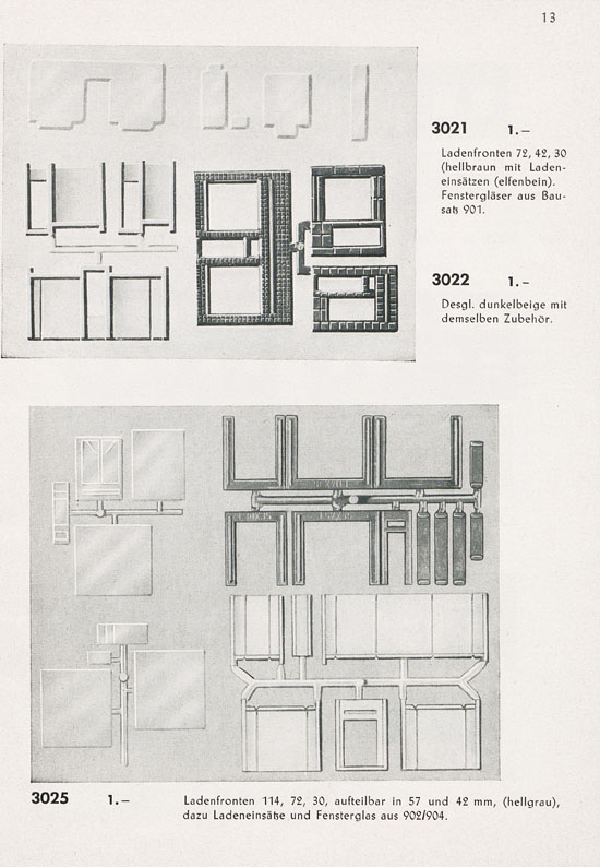 Faller Einzelteilsortimente E 859 1959