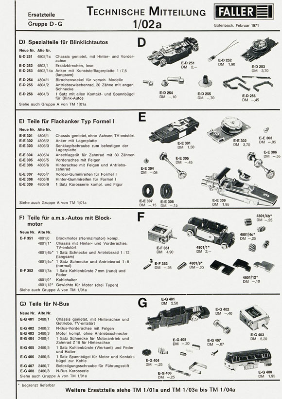 Faller Technische Mitteilung Nr. 1/02a