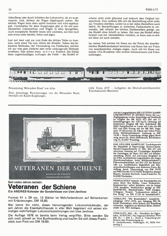 Welt der Modellbahn Nr. 5 Oktober 1977