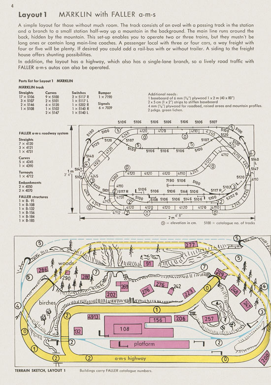 Faller Track Layout Plans H0 1970