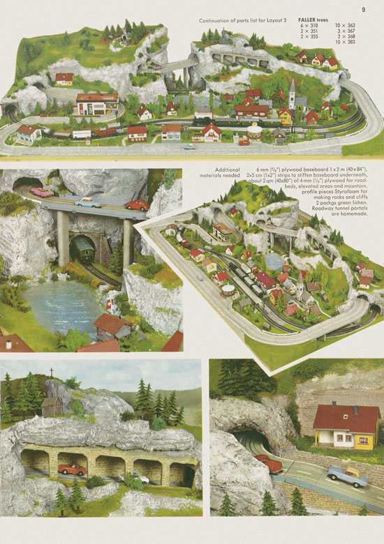 Faller Track Layout Plans H0 1970
