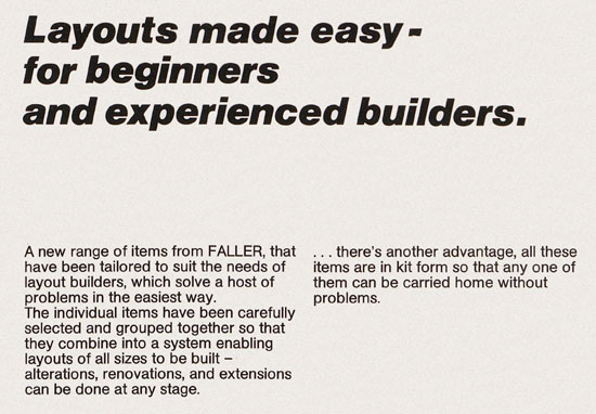 Faller The new way to build layouts