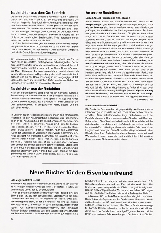 Faller-Magazin Nr.98 Dezember 1974