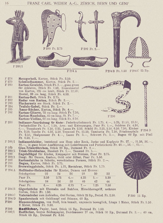 Franz Carl Weber Katalog Fastnacht 1926