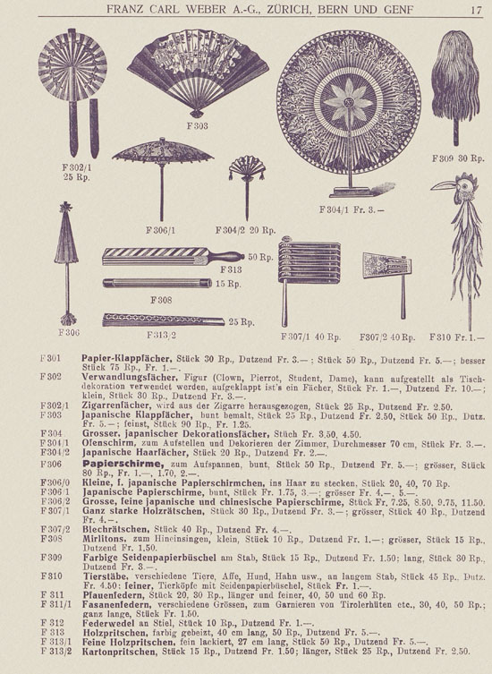 Franz Carl Weber Katalog Fastnacht 1926