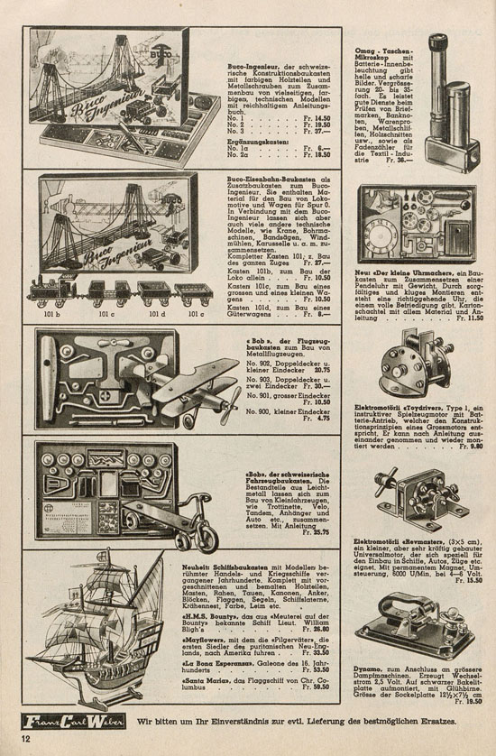 Franz Carl Weber Spielwaren Katalog 1947-1948