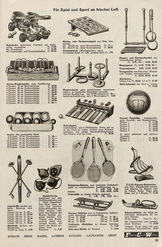 Franz Carl Weber Spielwaren Katalog 1947-1948