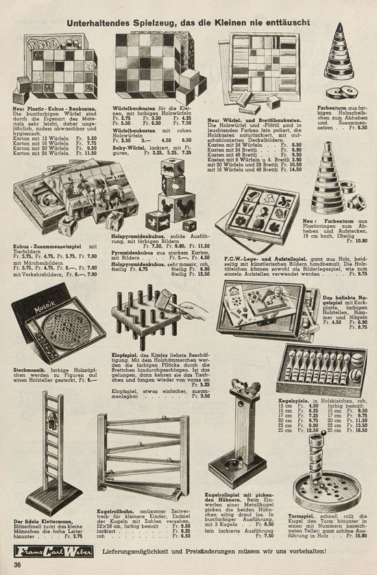 Franz Carl Weber Spielwaren Katalog 1947-1948