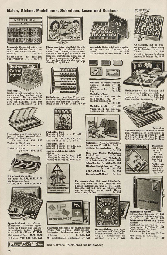 Franz Carl Weber Spielwaren Katalog 1947-1948