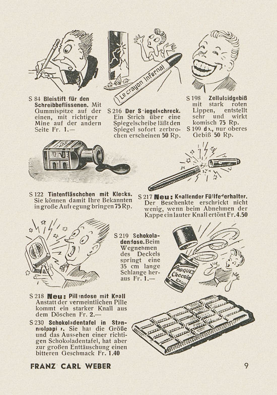 Franz Carl Weber Katalog Scherz, Ball und Fastnacht 1949