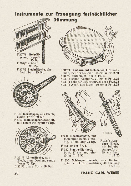 Franz Carl Weber Katalog Scherz, Ball und Fastnacht 1949