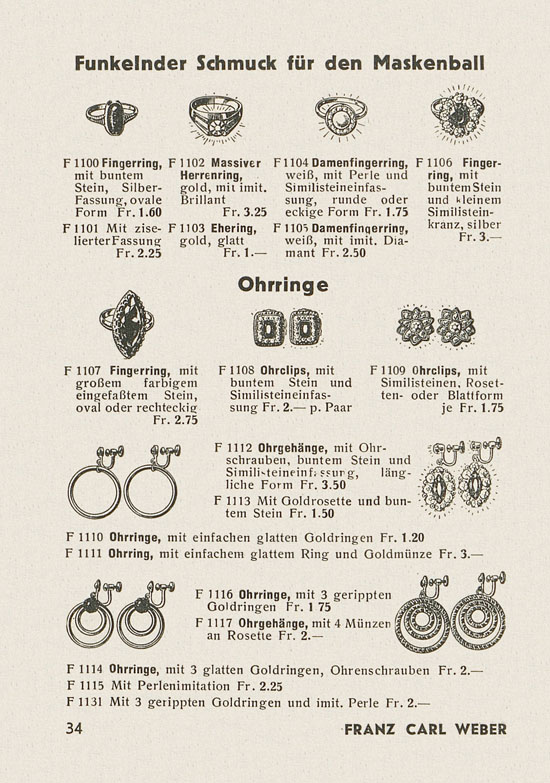 Franz Carl Weber Katalog Scherz, Ball und Fastnacht 1949