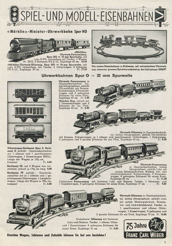 Franz Carl Weber AG Katalog Technische Spielwaren 1956 