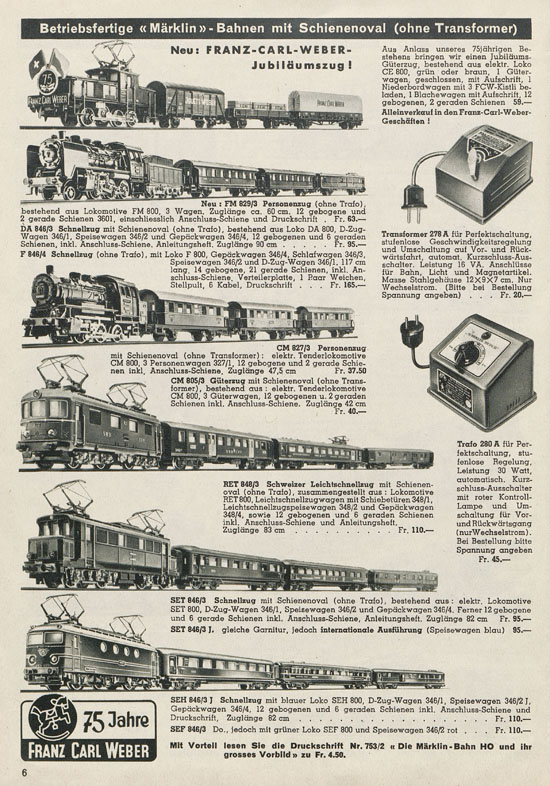 Franz Carl Weber AG Katalog Technische Spielwaren 1956 