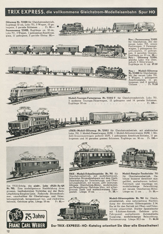 Franz Carl Weber AG Katalog Technische Spielwaren 1956 