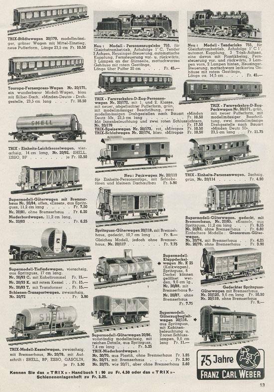 Franz Carl Weber AG Katalog Technische Spielwaren 1956 