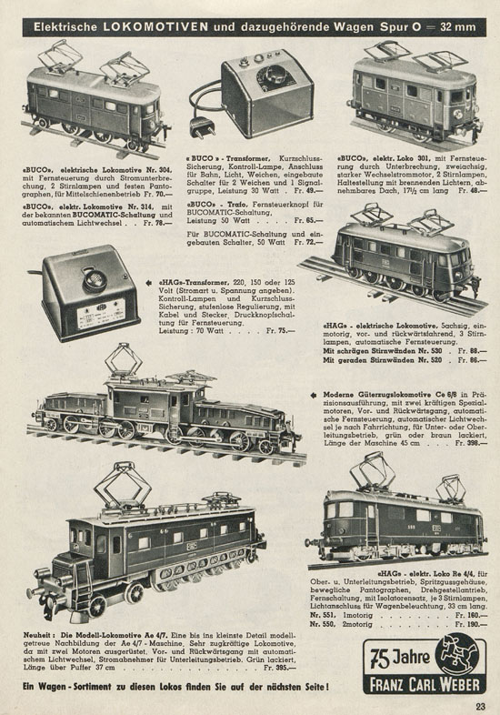 Franz Carl Weber AG Katalog Technische Spielwaren 1956 