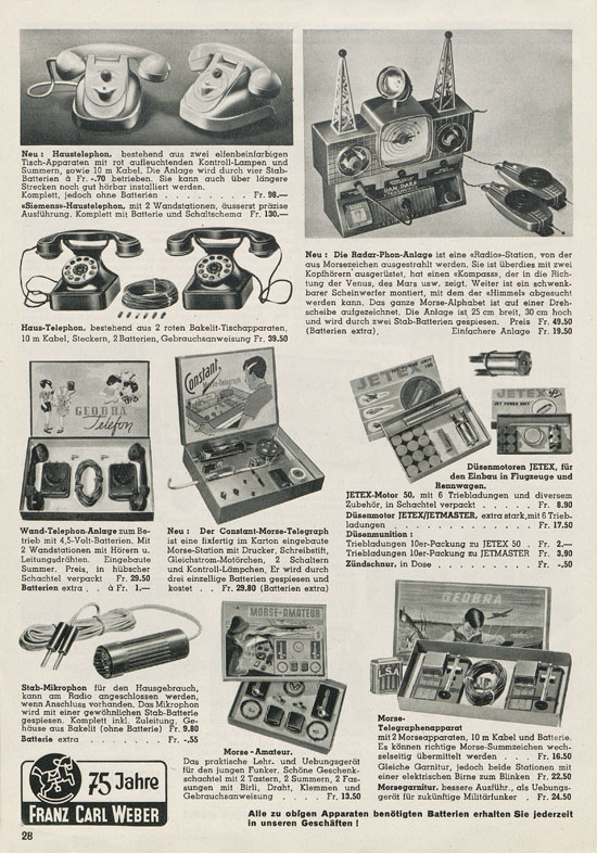 Franz Carl Weber AG Katalog Technische Spielwaren 1956 