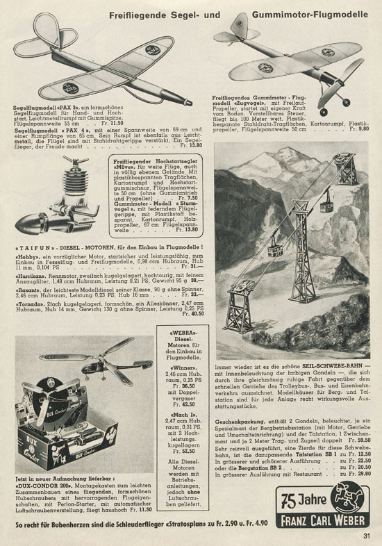 Franz Carl Weber AG Katalog Technische Spielwaren 1956 