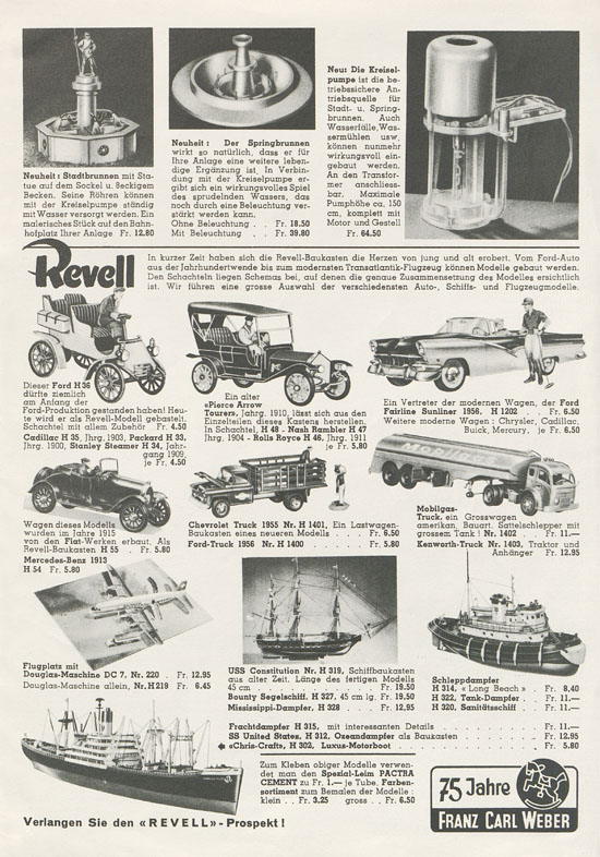 Franz Carl Weber AG Katalog Technische Spielwaren 1956 