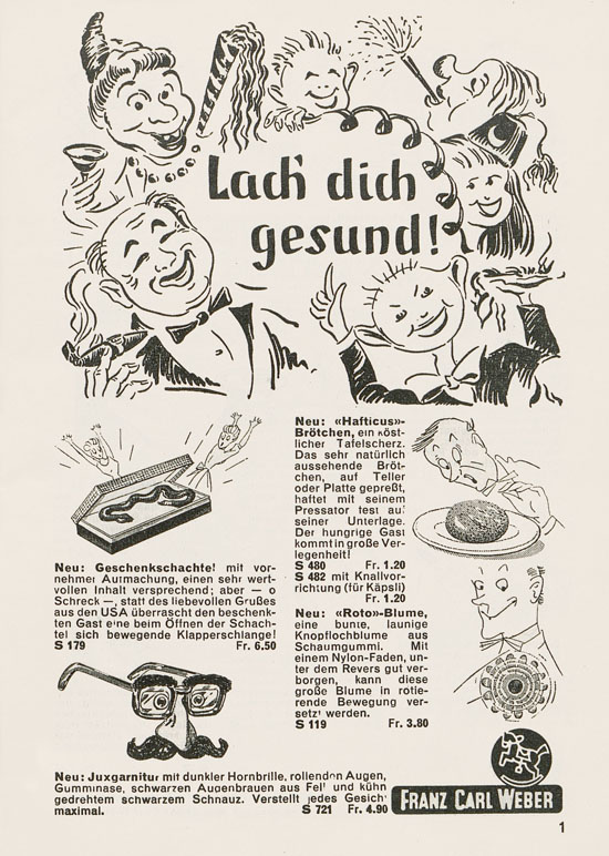 Franz Carl Weber Katalog Scherz und Unterhaltung 1959