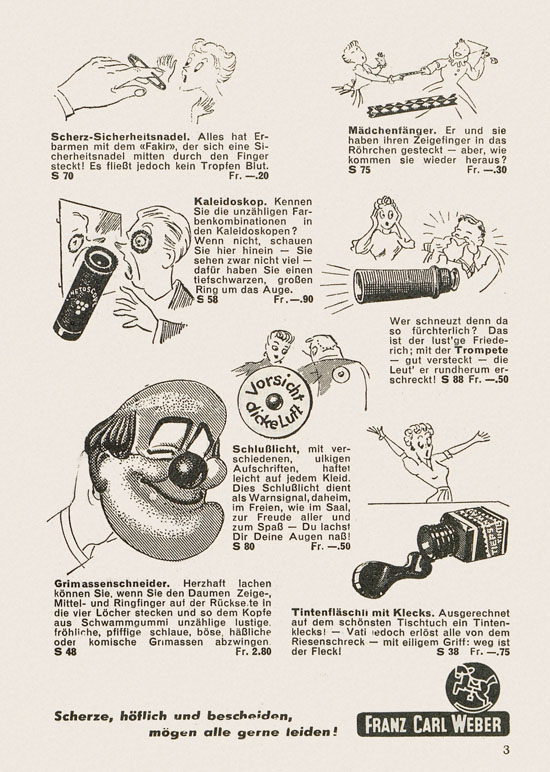 Franz Carl Weber Katalog Scherz und Unterhaltung 1959