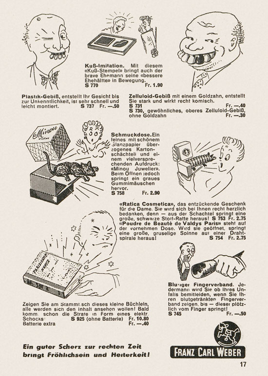 Franz Carl Weber Katalog Scherz und Unterhaltung 1959