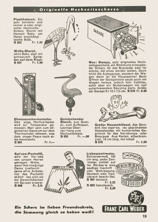 Franz Carl Weber Katalog Scherz und Unterhaltung 1959