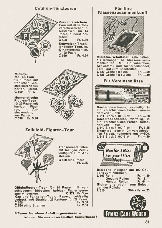 Franz Carl Weber Katalog Scherz und Unterhaltung 1959