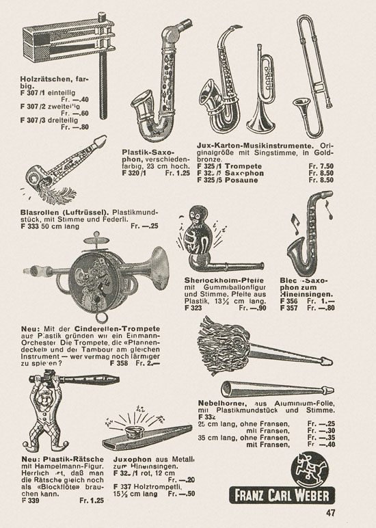 Franz Carl Weber Katalog Scherz und Unterhaltung 1959