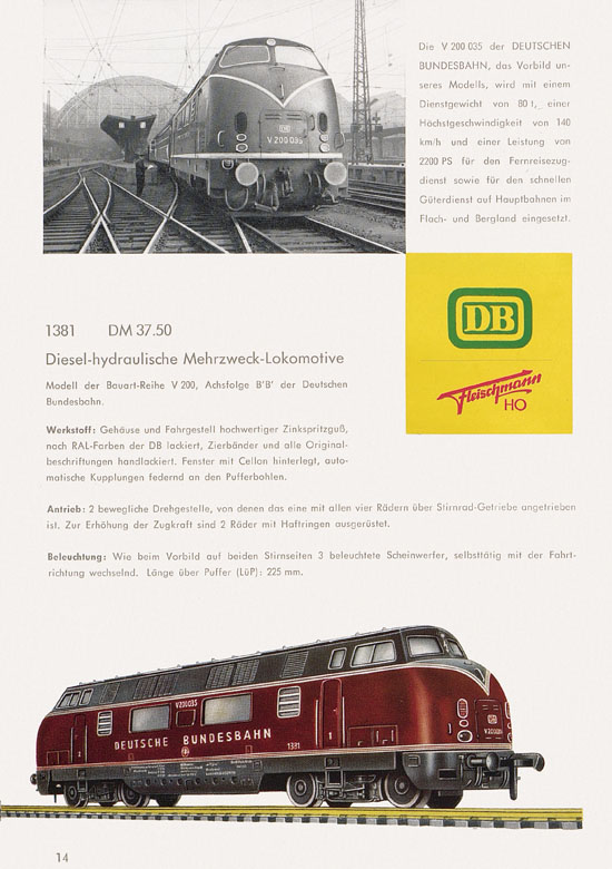 Fleischmann Katalog H0 1961-1962