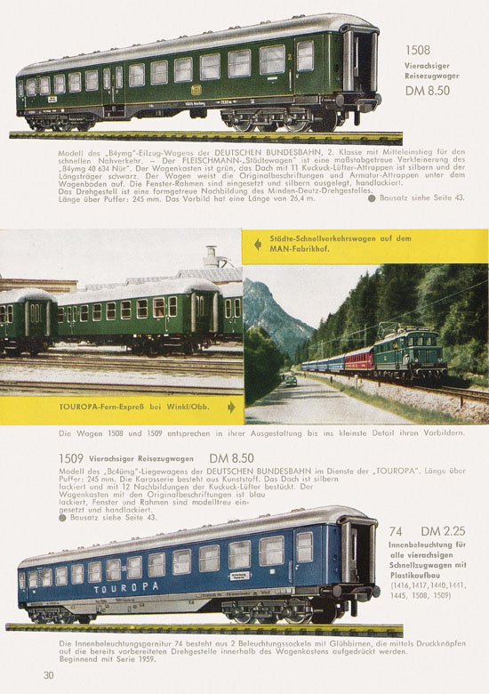 Fleischmann Katalog H0 1961-1962