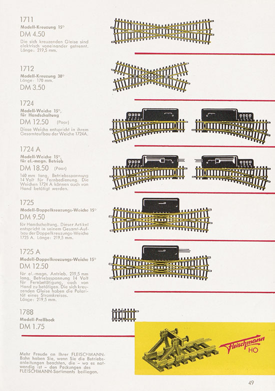 Fleischmann Katalog H0 1961-1962