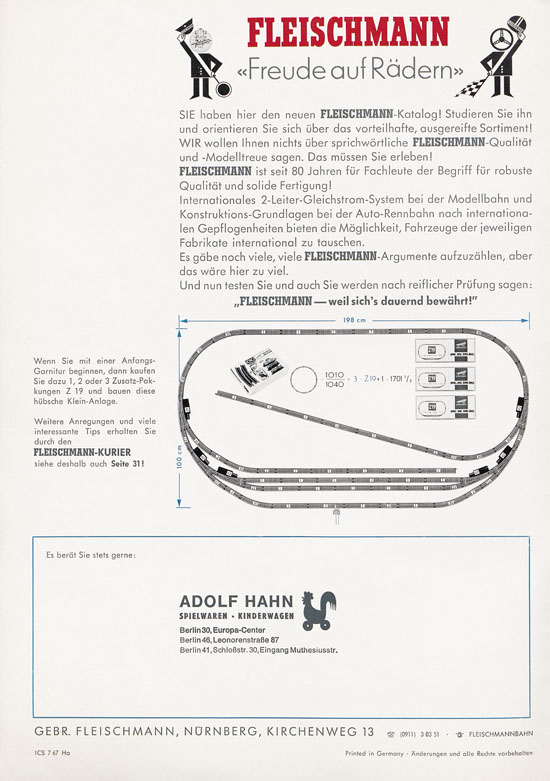 Fleischmann H0 International Auto-Ralley Katalog 1967-1968