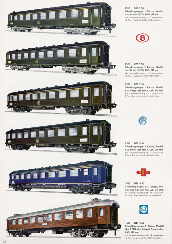 Fleischmann H0 International Auto-Ralley Katalog 1967-1968