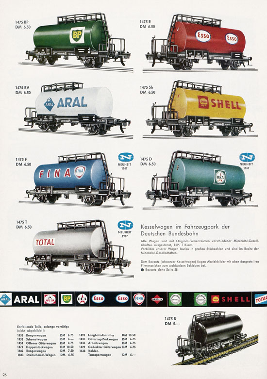 Fleischmann H0 International Auto-Ralley Katalog 1967-1968