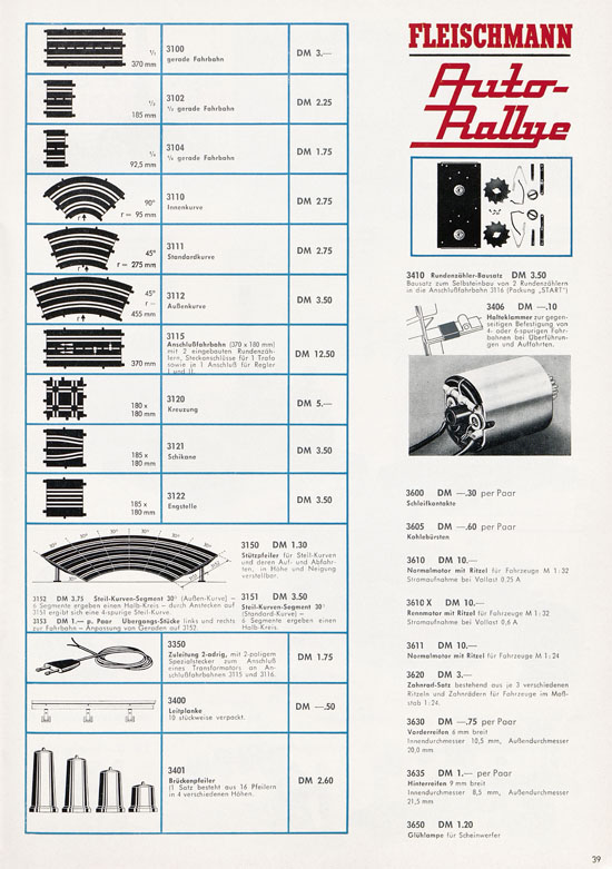 Fleischmann H0 International Auto-Ralley Katalog 1967-1968