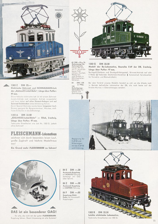 Fleischmann Katalog Modelleisenbahn Auto-Ralley 1968-1969