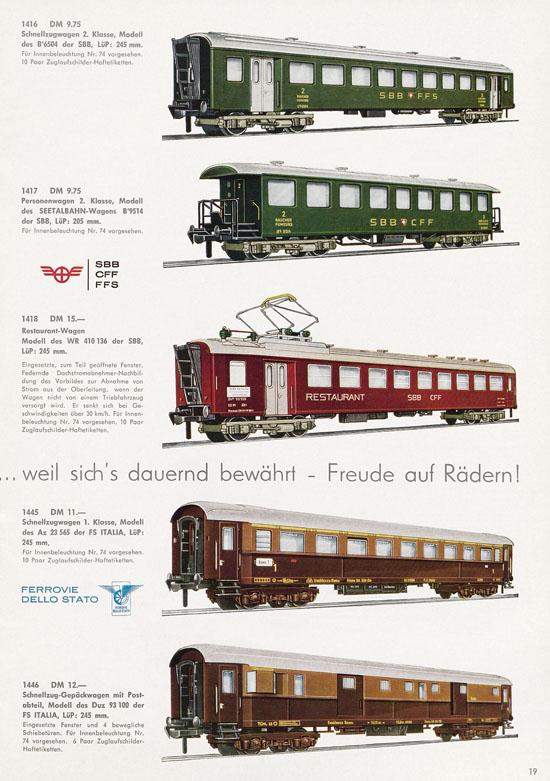 Fleischmann Katalog Modelleisenbahn Auto-Ralley 1968-1969